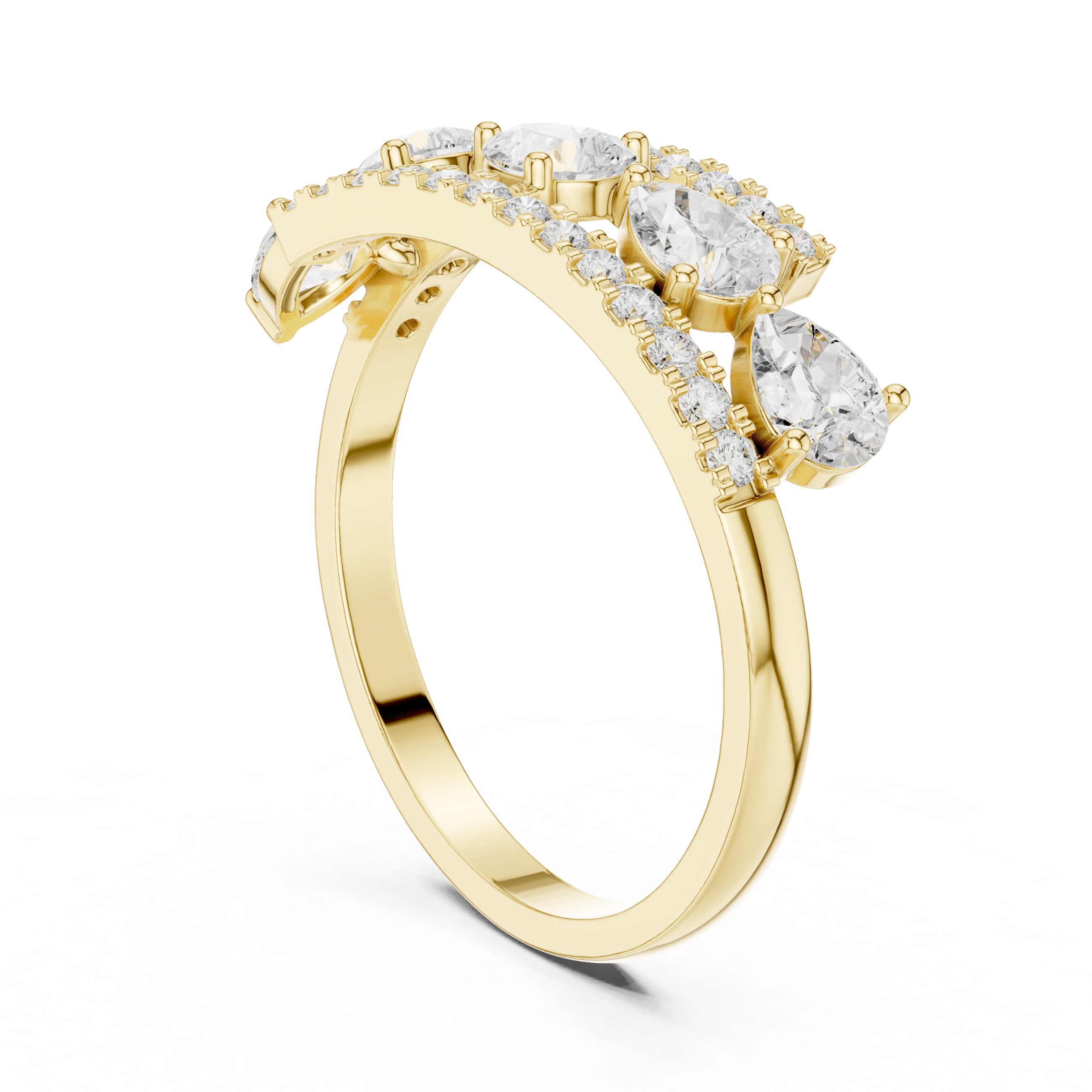 Pear & Round Diamond Lab Grown Diamond Ring