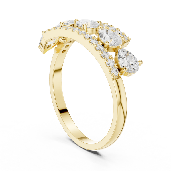 Pear & Round Diamond Lab Grown Diamond Ring