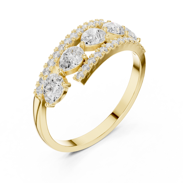 Pear & Round Diamond Lab Grown Diamond Ring