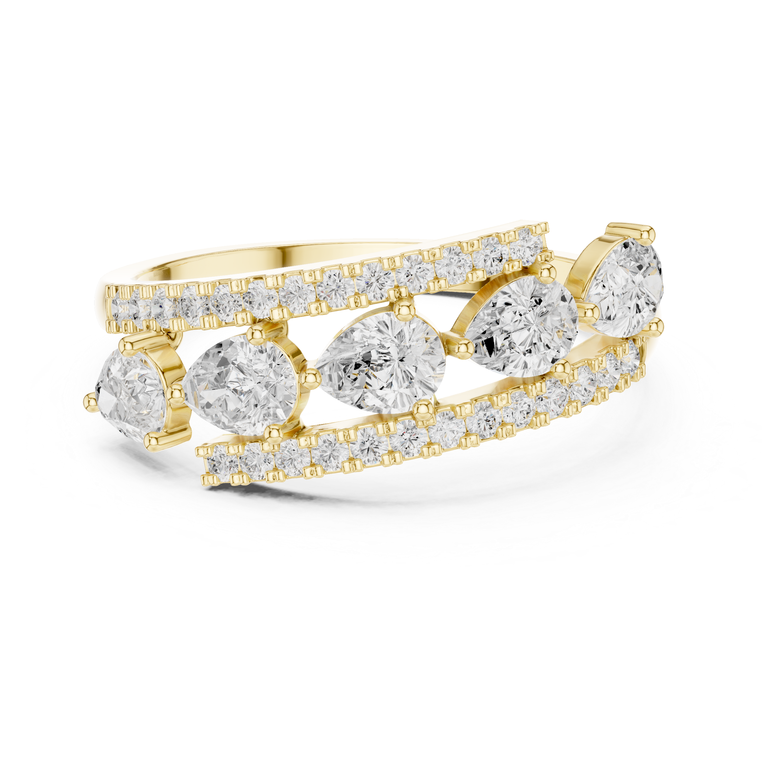 Pear & Round Diamond Lab Grown Diamond Ring