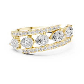 Pear & Round Diamond Lab Grown Diamond Ring