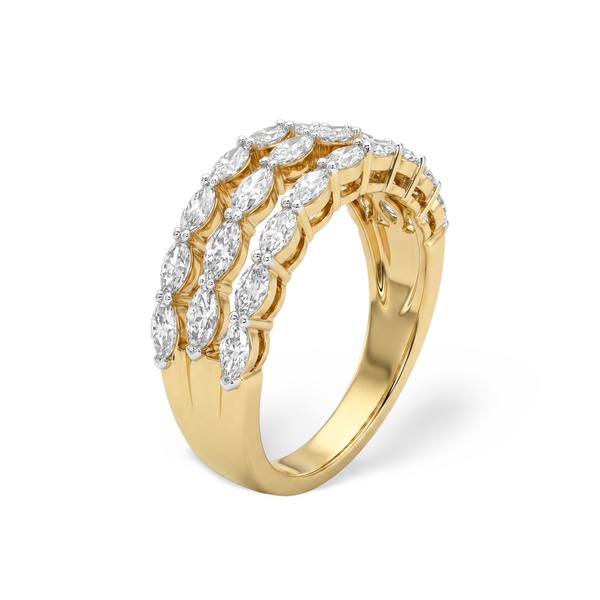Multi Row Marquise Lattice Lab Grown Diamond Ring
