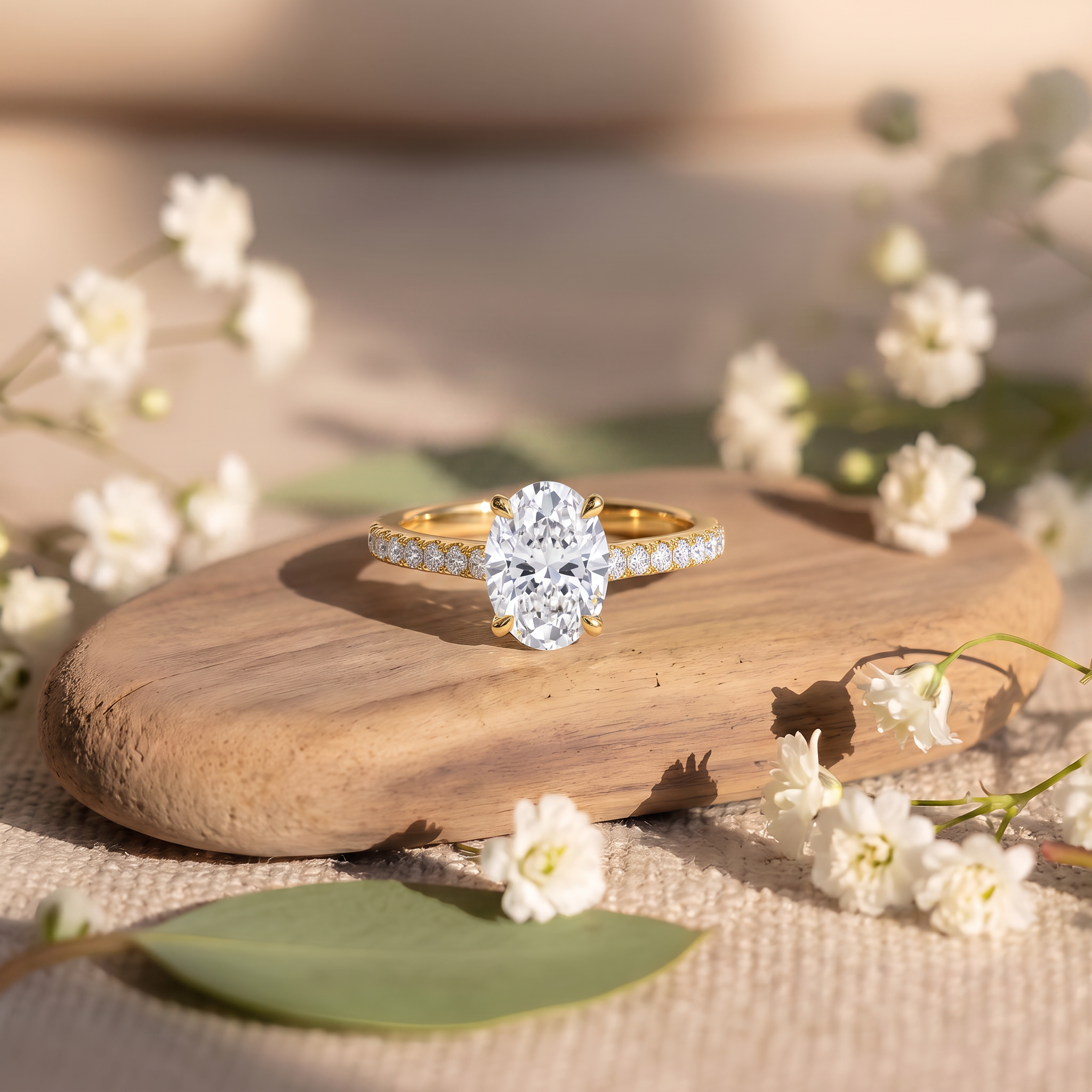 Oval Double Hidden Halo Lab Grown Diamond