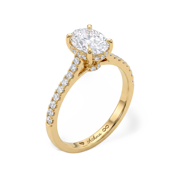 Oval Double Hidden Halo Lab Grown Diamond