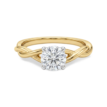 Braided Band Round Lab Grown Diamond Ring