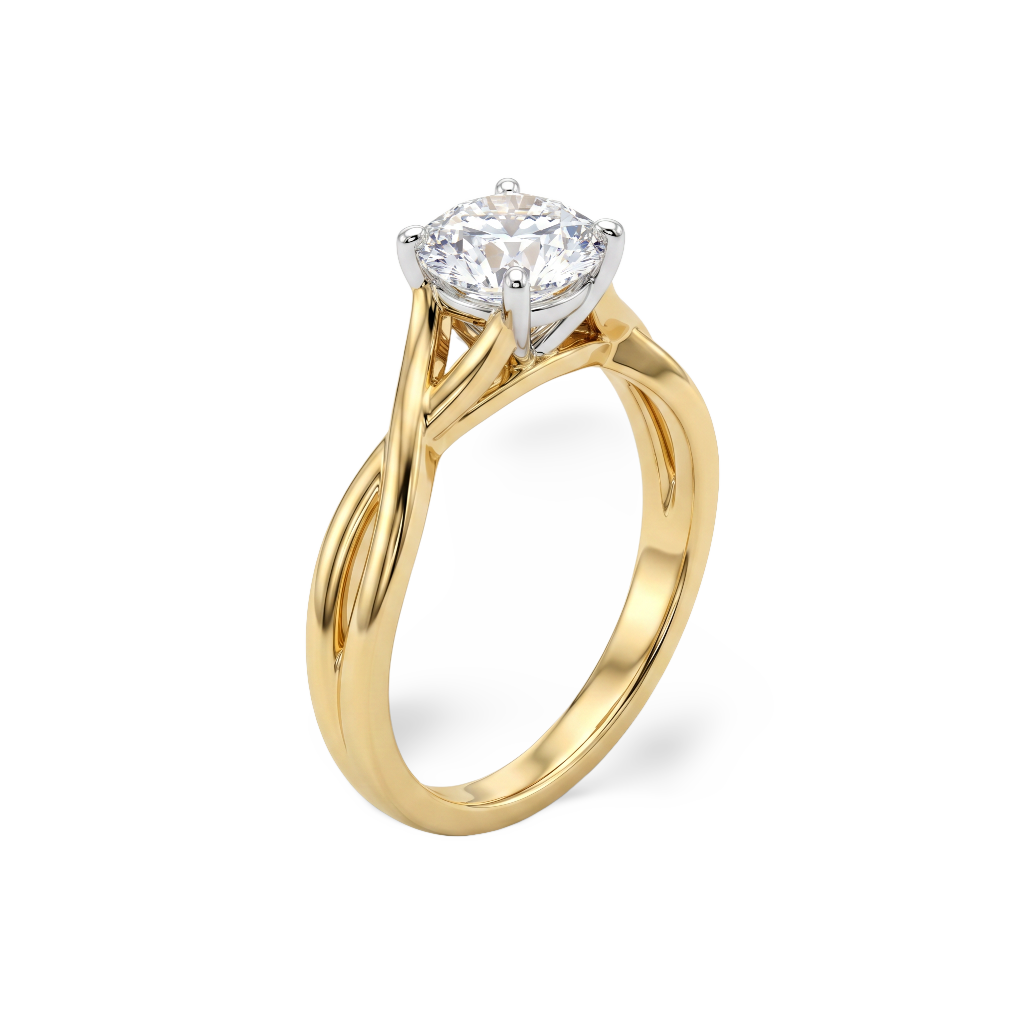 Braided Band Round Lab Grown Diamond Ring