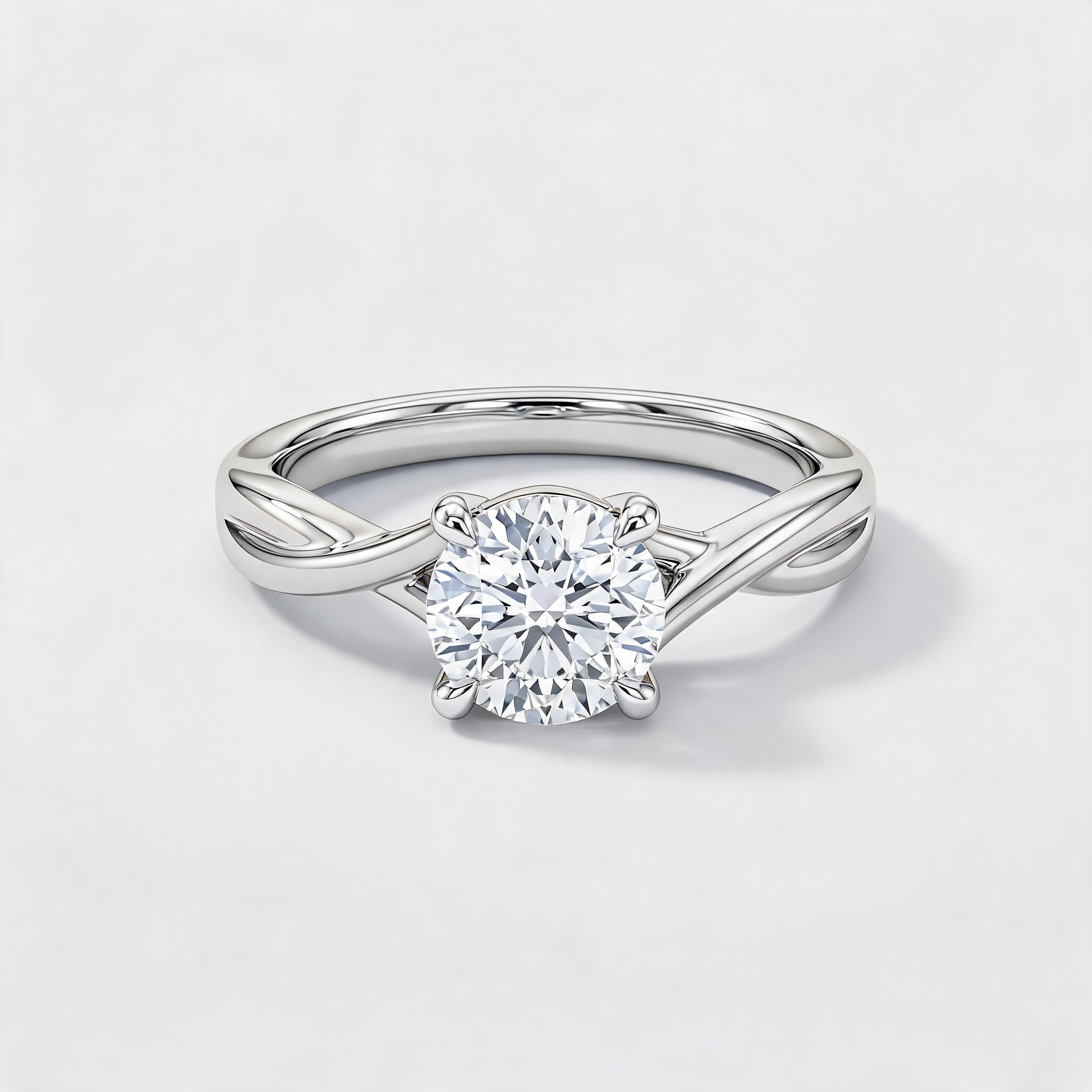 Braided Band Round Lab Grown Diamond Ring