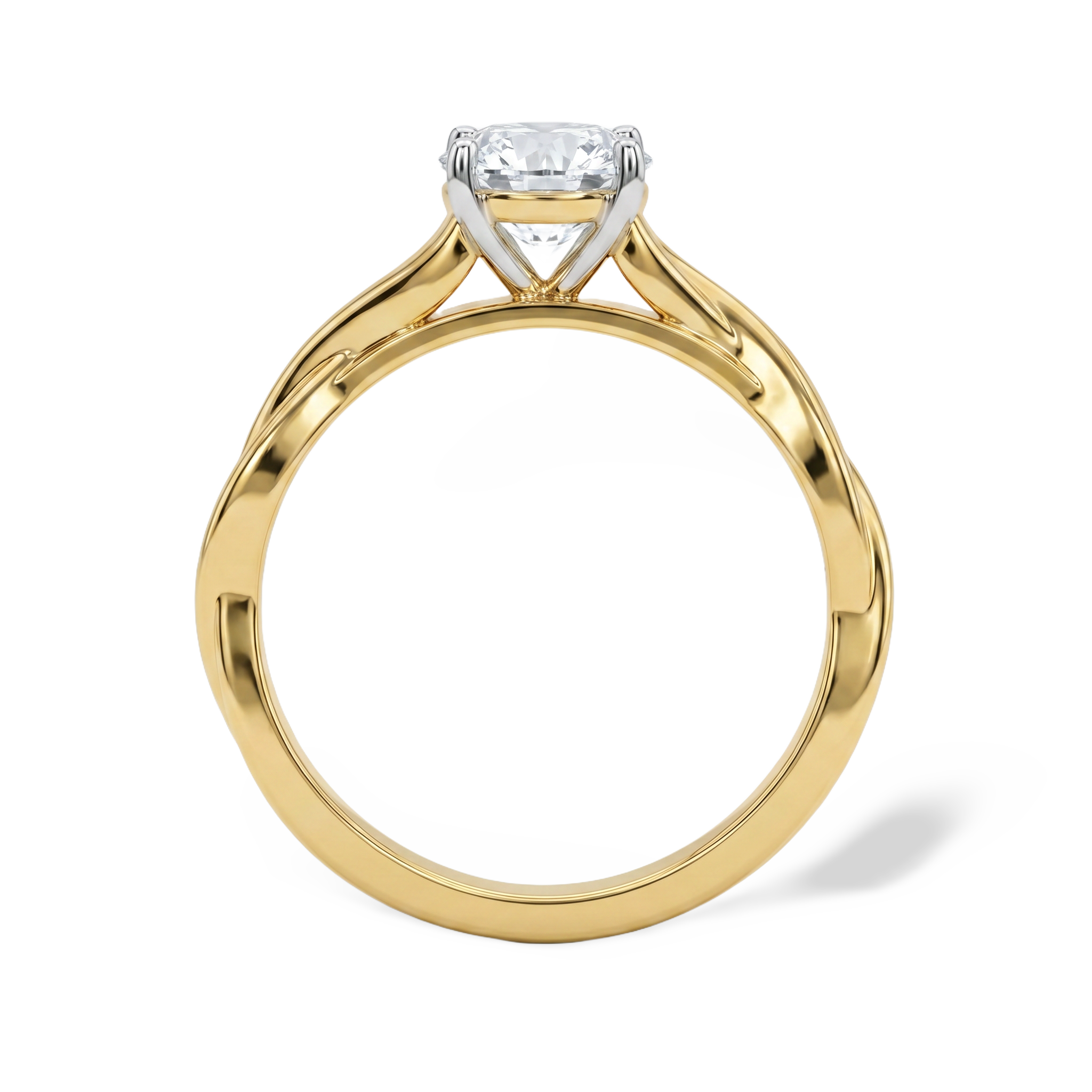 Braided Band Round Lab Grown Diamond Ring
