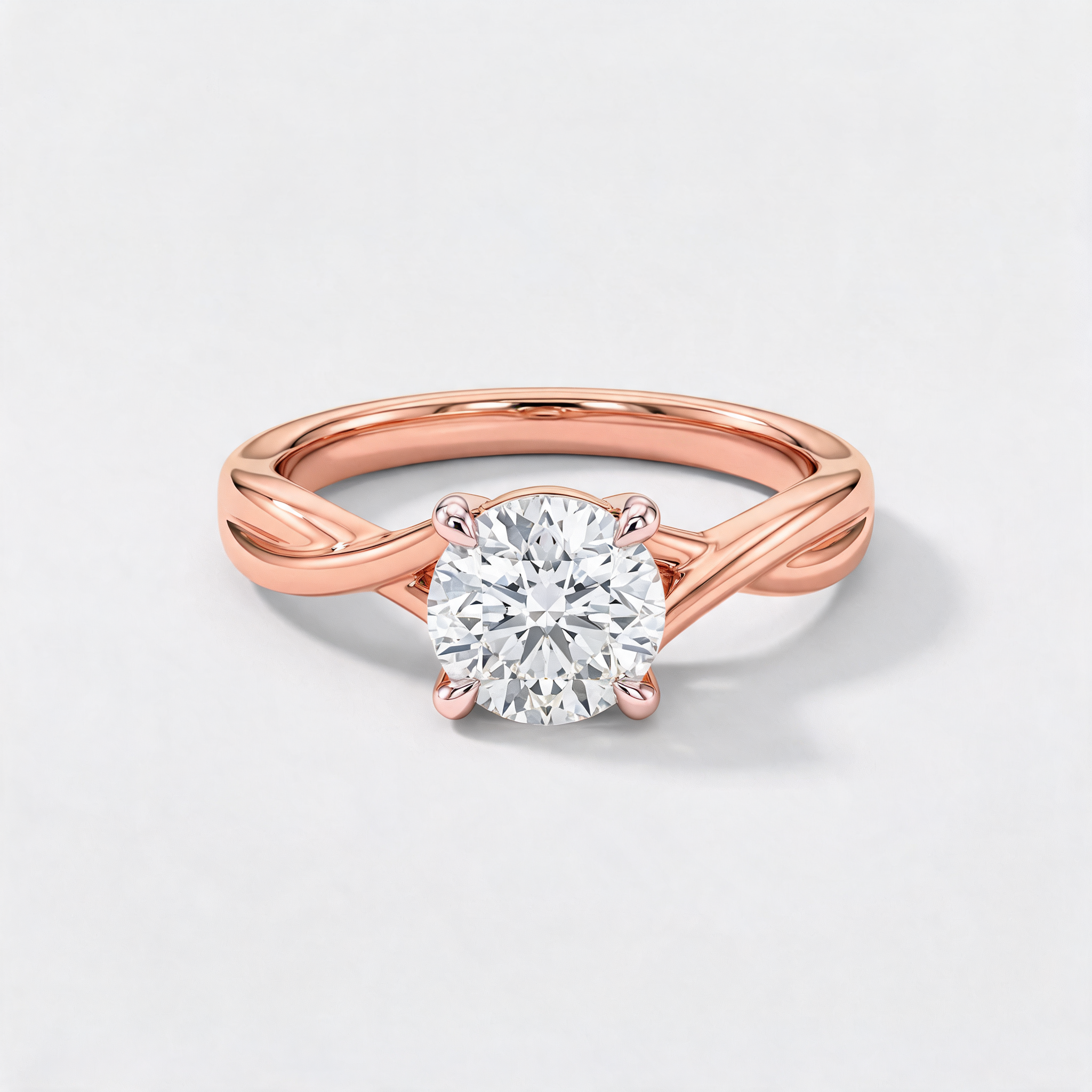 Braided Band Round Lab Grown Diamond Ring
