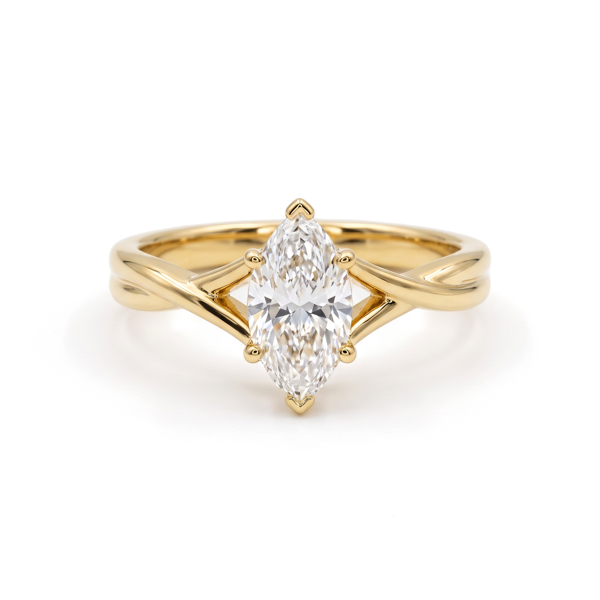 Ethereal Twisted Bypass Marquise Lab Grown Ring