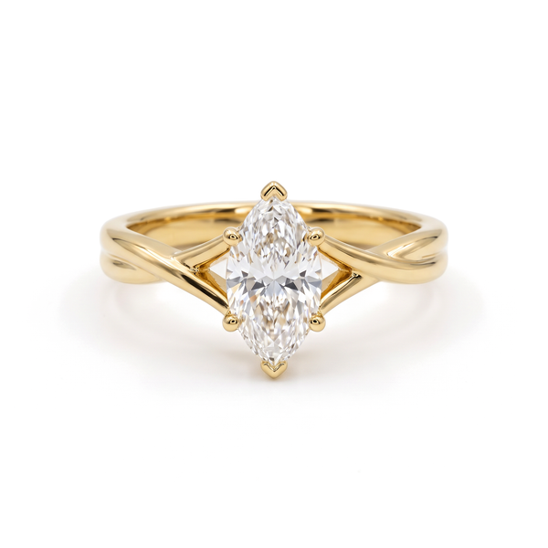 Ethereal Twisted Bypass Marquise Lab Grown Ring