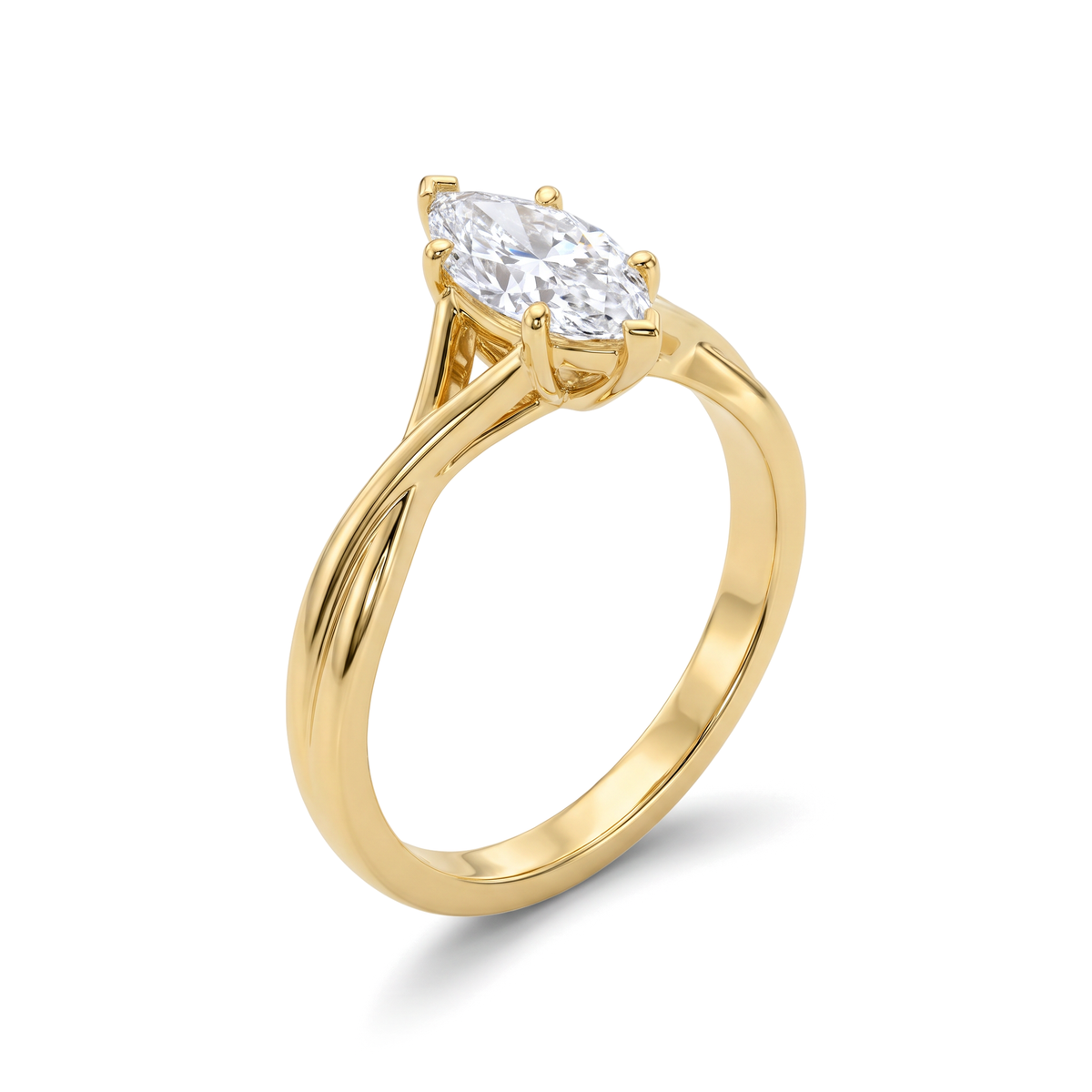 Ethereal Twisted Bypass Marquise Lab Grown Ring