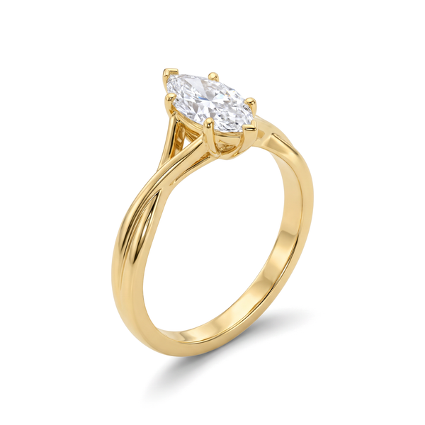 Ethereal Twisted Bypass Marquise Lab Grown Ring
