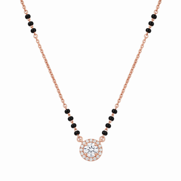 The Solitaire Halo Lab Grown Diamond Mangalsutra