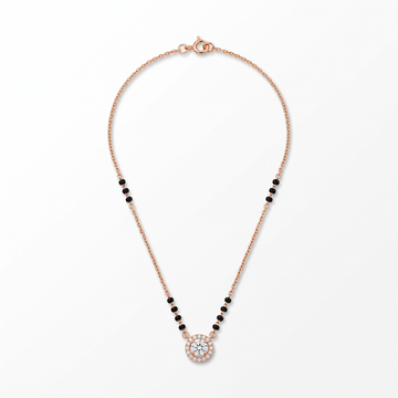 The Solitaire Halo Lab Grown Diamond Mangalsutra