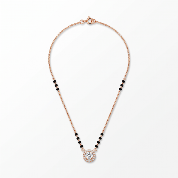 The Solitaire Halo Lab Grown Diamond Mangalsutra