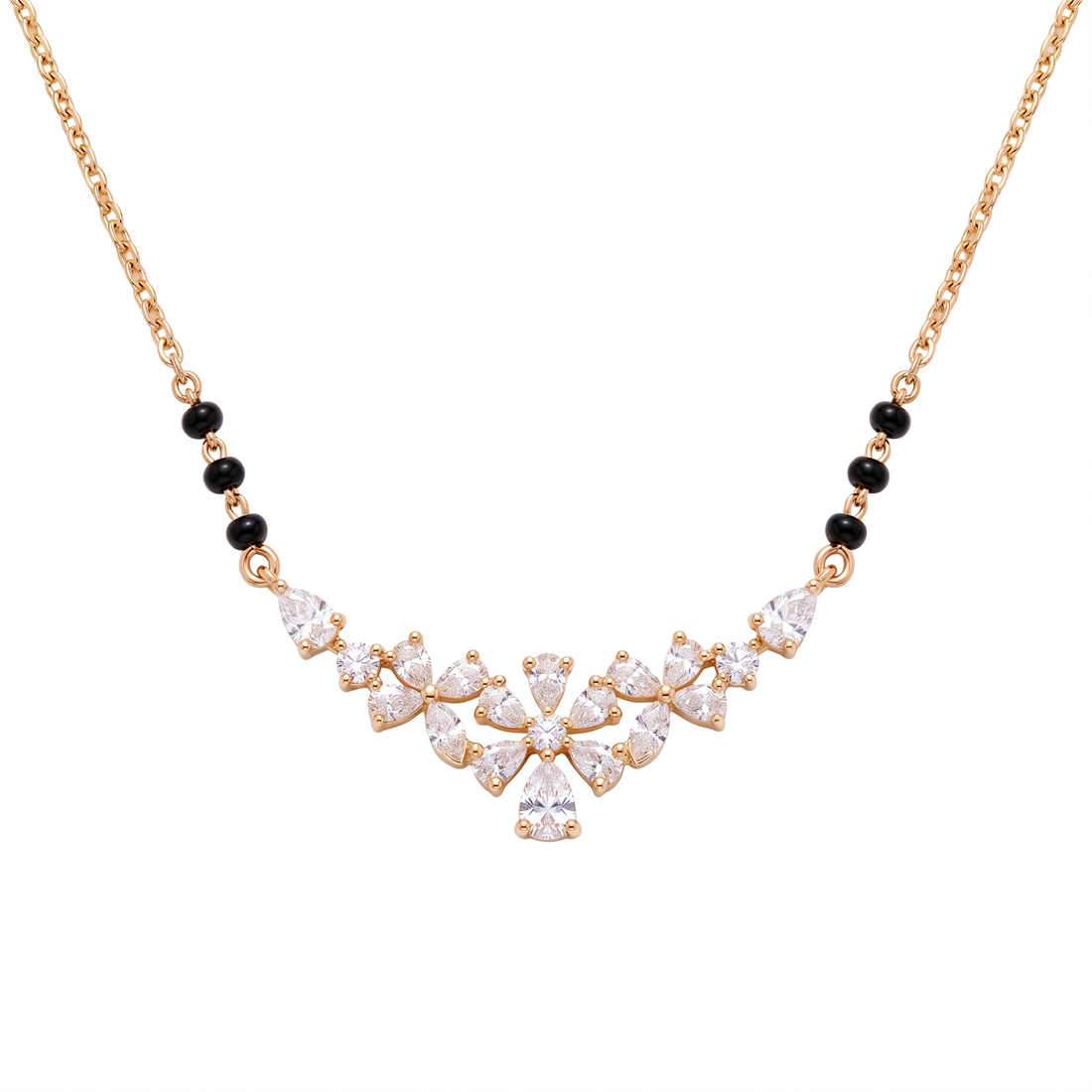 Floral Diamond Cluster Arch Mangalsutra