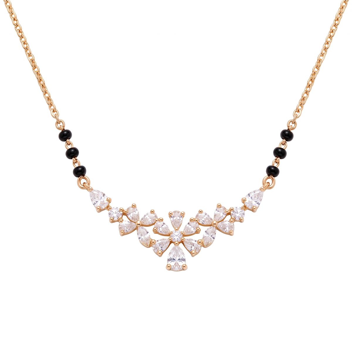 Floral Diamond Cluster Arch Mangalsutra