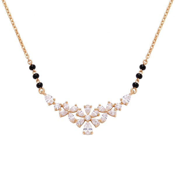 Floral Diamond Cluster Arch Mangalsutra
