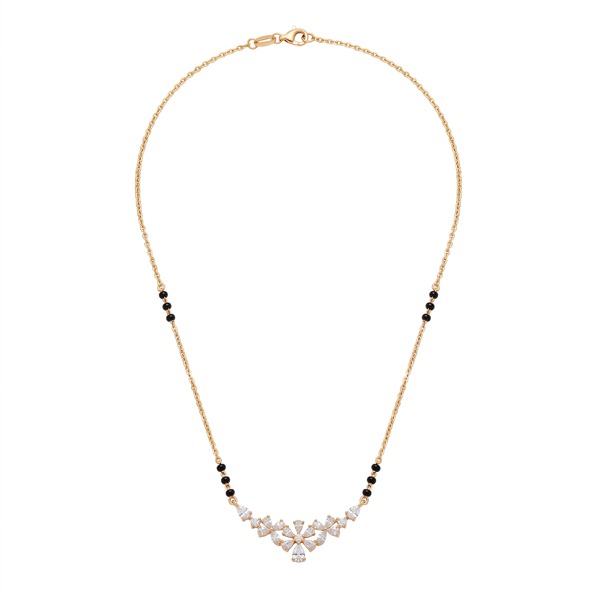 Floral Diamond Cluster Arch Mangalsutra