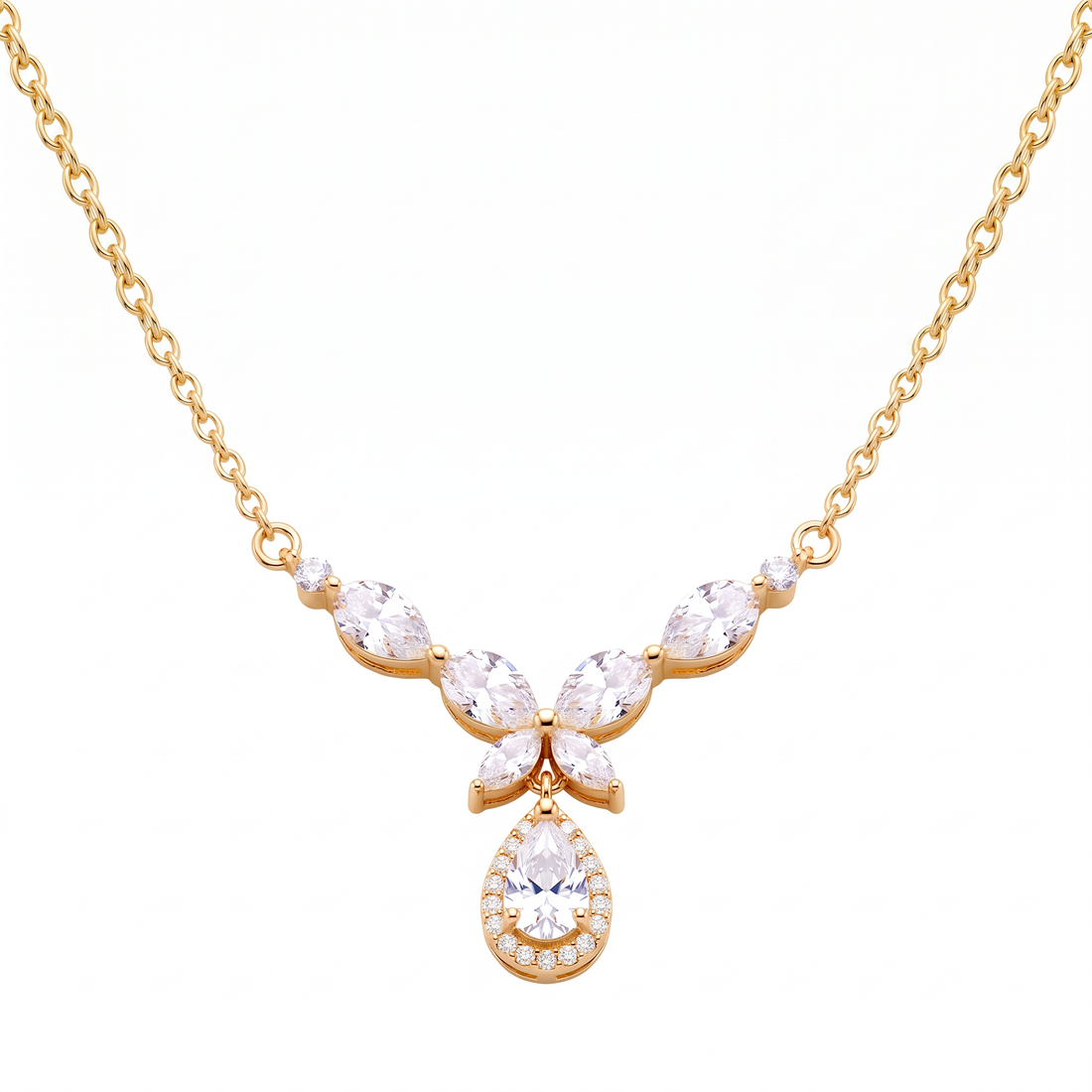 Butterfly Pear-Design Diamond Mangalsutra