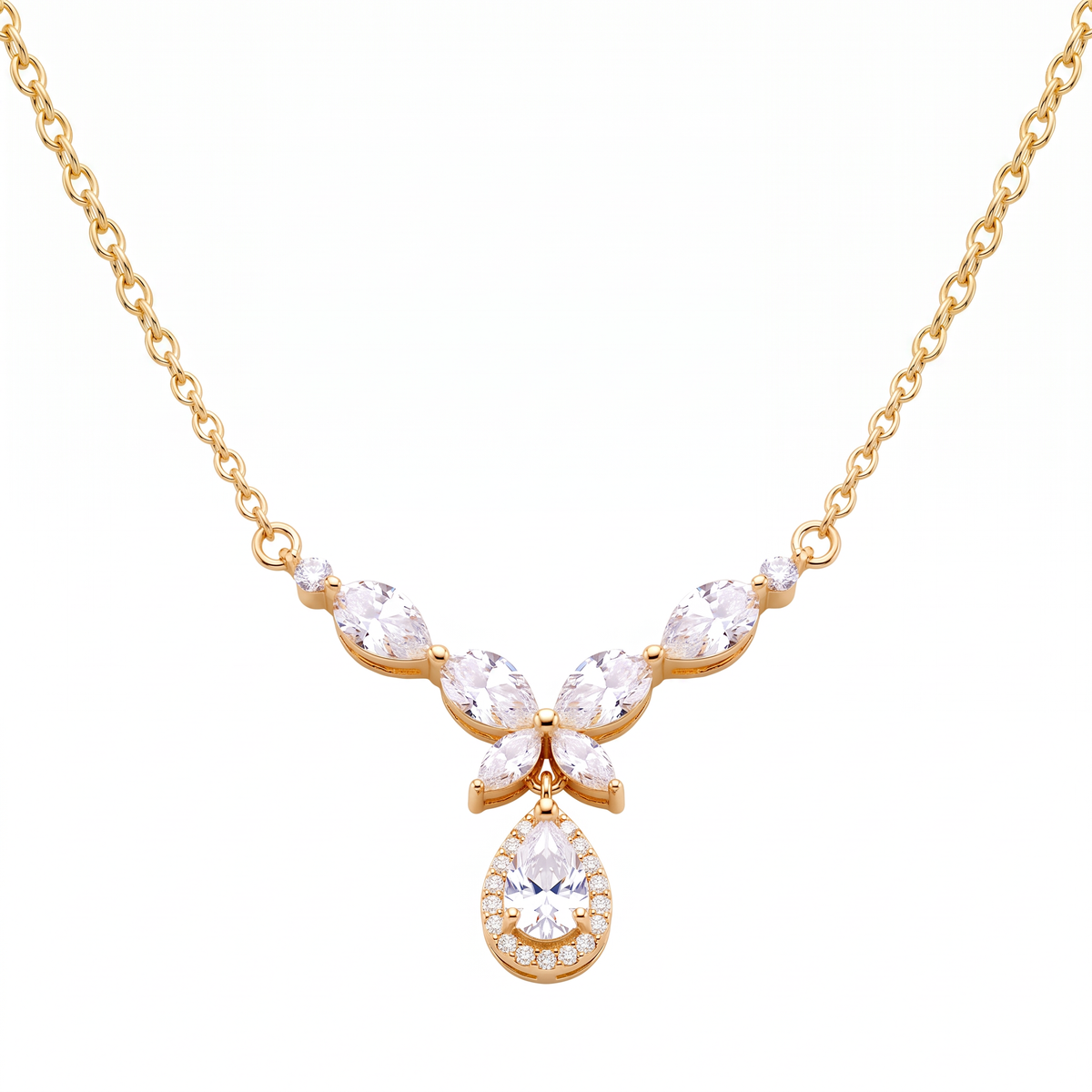 Butterfly Pear-Design Diamond Mangalsutra