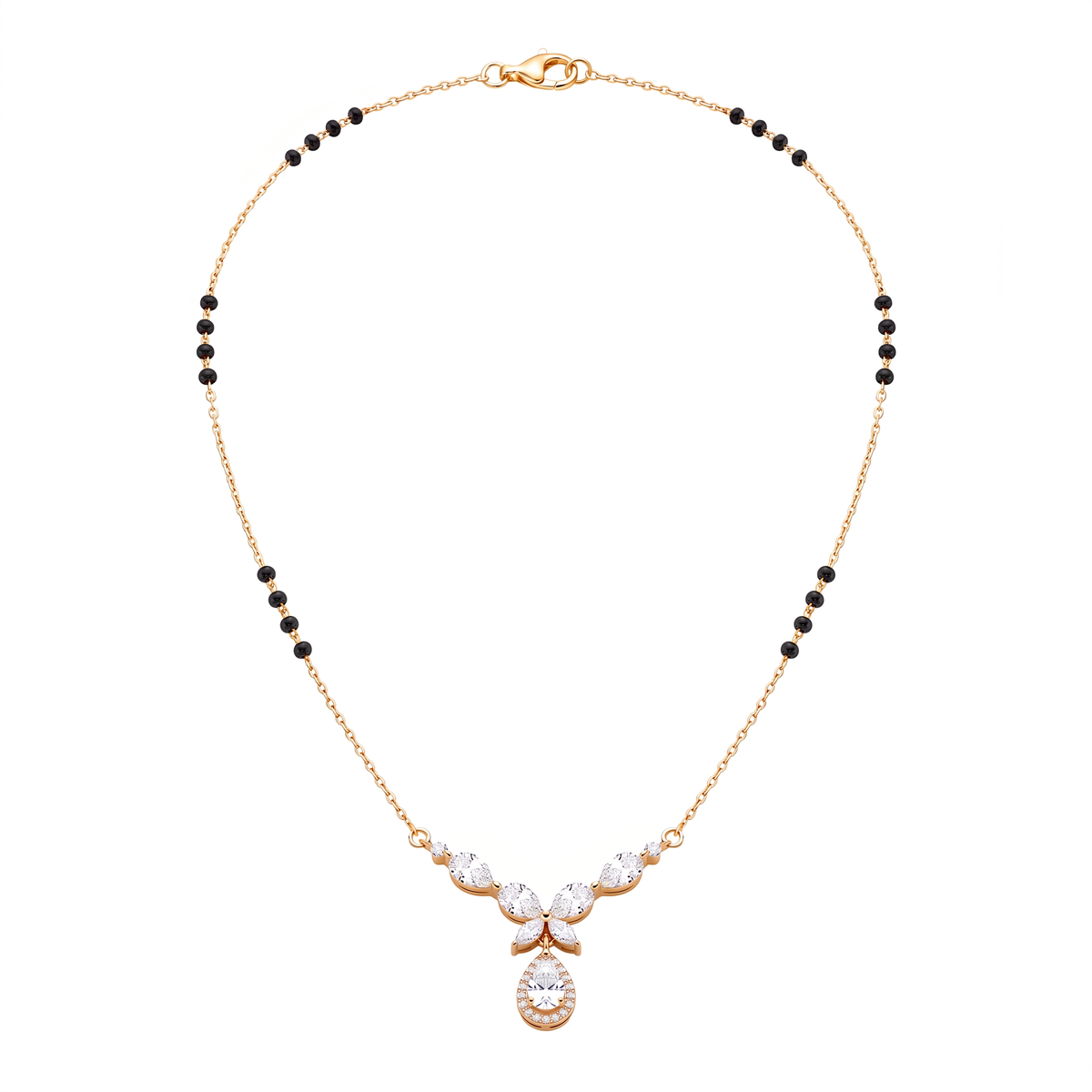 Butterfly Pear-Design Diamond Mangalsutra