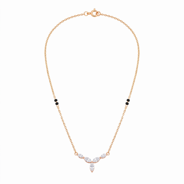 Marquise Petal Minimalist Diamond Mangalsutra