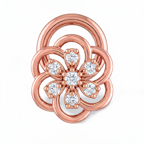 Openwork Floral Rosette Lab Grown Diamond Nosepin