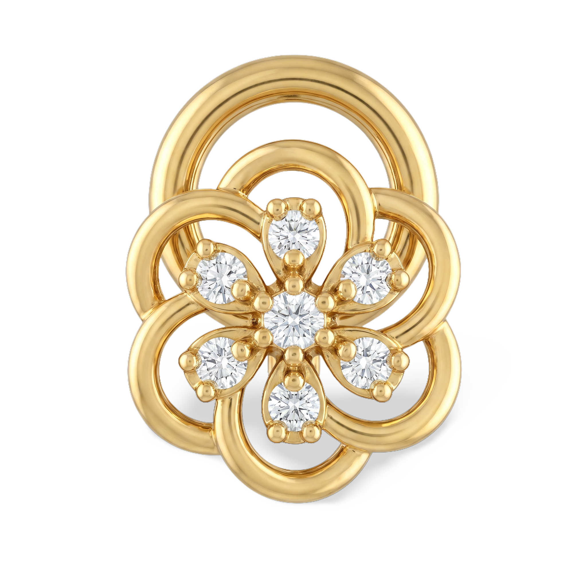 Openwork Floral Rosette Lab Grown Diamond Nosepin