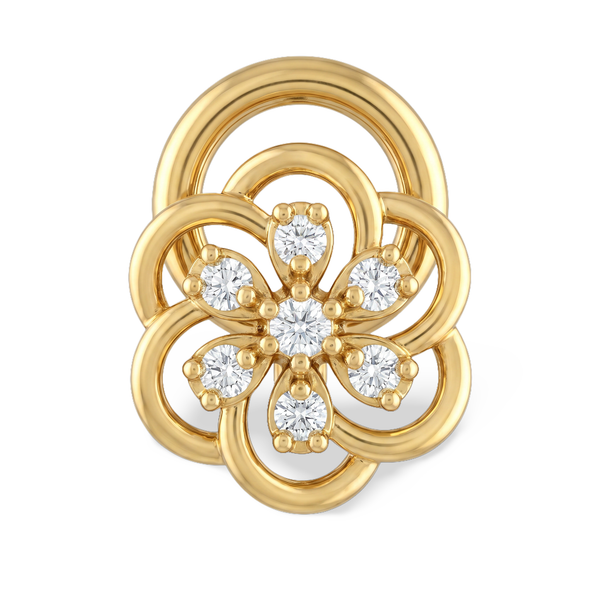 Openwork Floral Rosette Lab Grown Diamond Nosepin