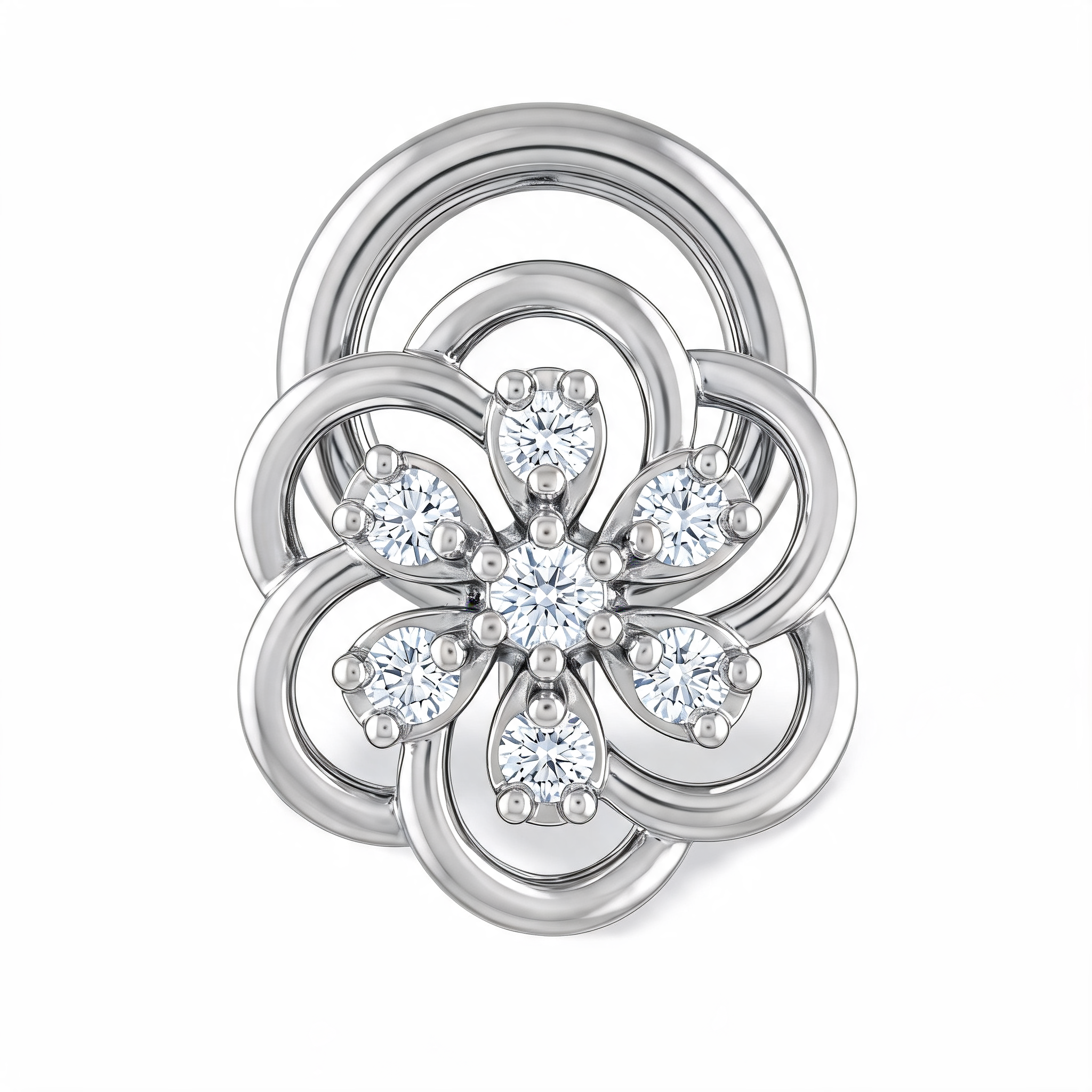 Openwork Floral Rosette Lab Grown Diamond Nosepin