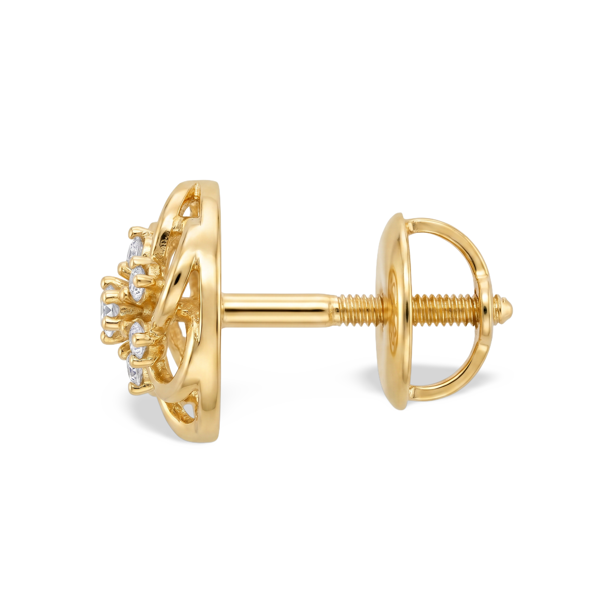 Openwork Floral Rosette Lab Grown Diamond Nosepin
