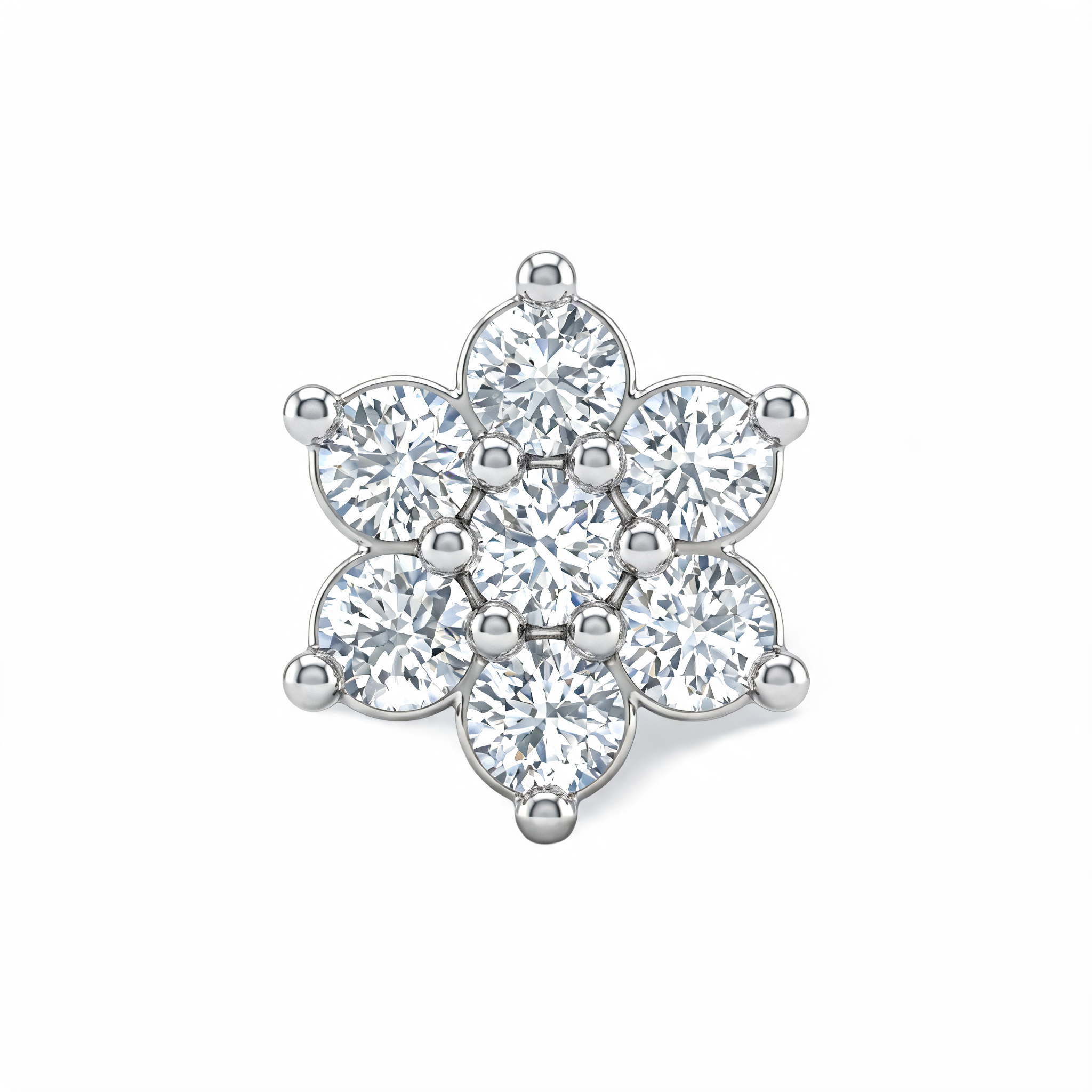 Scalloped Floral Rosette Lab Grown Diamond Nosepin