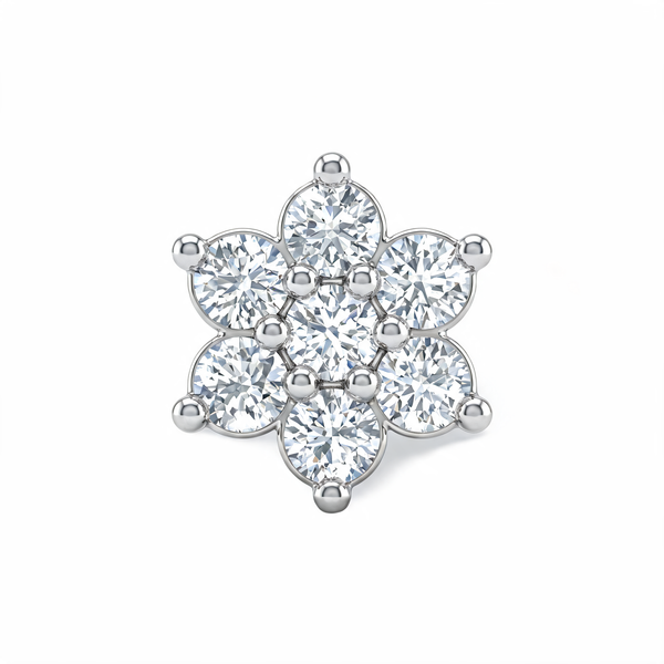 Scalloped Floral Rosette Lab Grown Diamond Nosepin