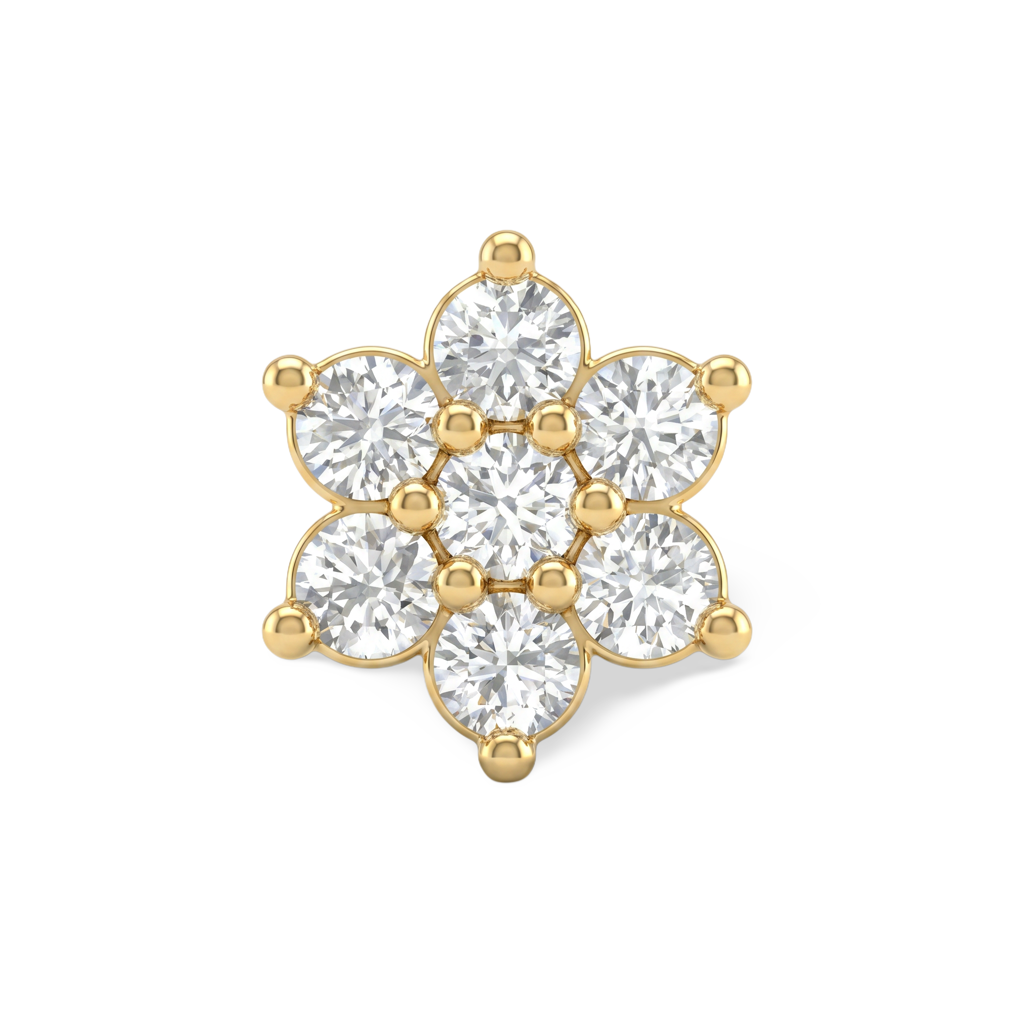 Scalloped Floral Rosette Lab Grown Diamond Nosepin