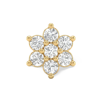 Scalloped Floral Rosette Lab Grown Diamond Nosepin