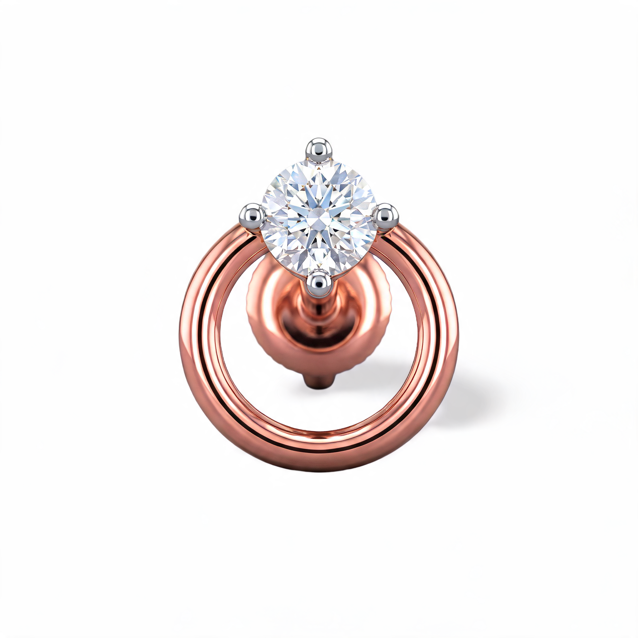 Circle Solitaire Lab Grown Diamond Nosepin