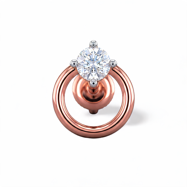 Circle Solitaire Lab Grown Diamond Nosepin