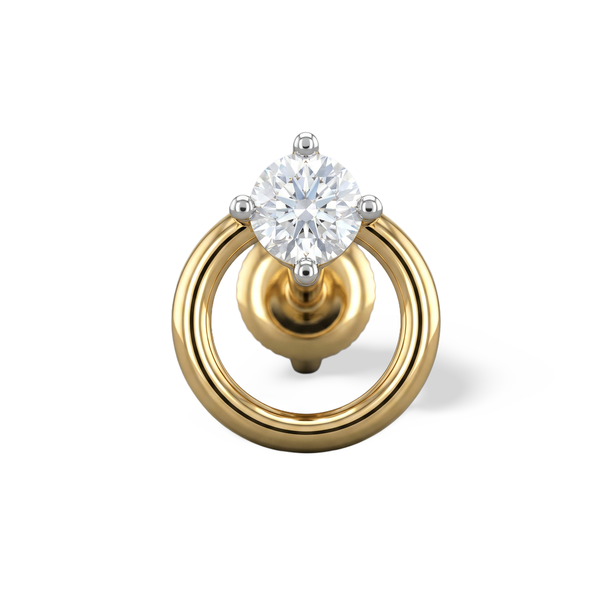 Circle Solitaire Lab Grown Diamond Nosepin