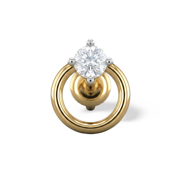 Circle Solitaire Lab Grown Diamond Nosepin