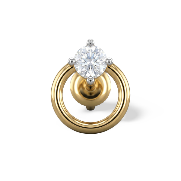 Circle Solitaire Lab Grown Diamond Nosepin