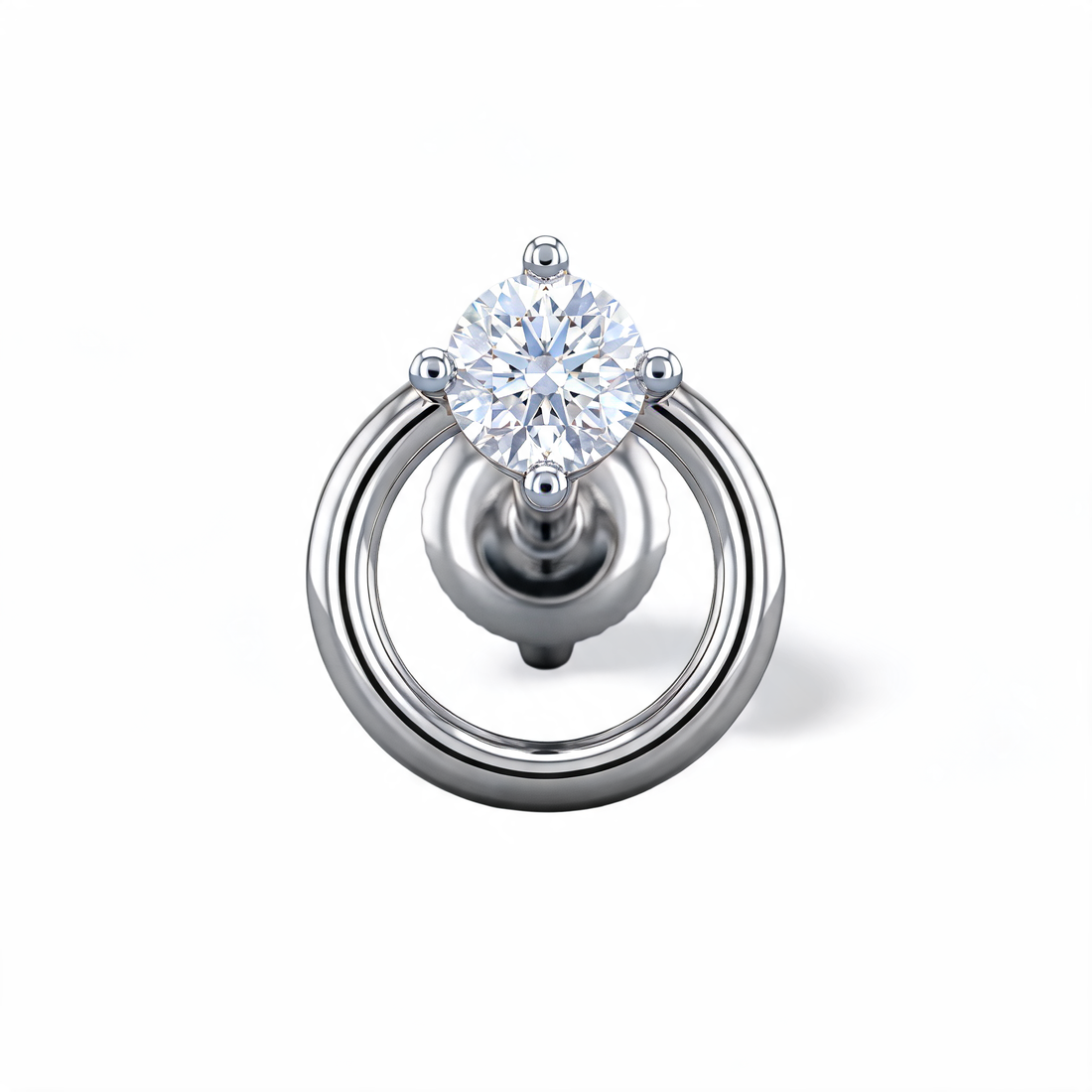 Circle Solitaire Lab Grown Diamond Nosepin