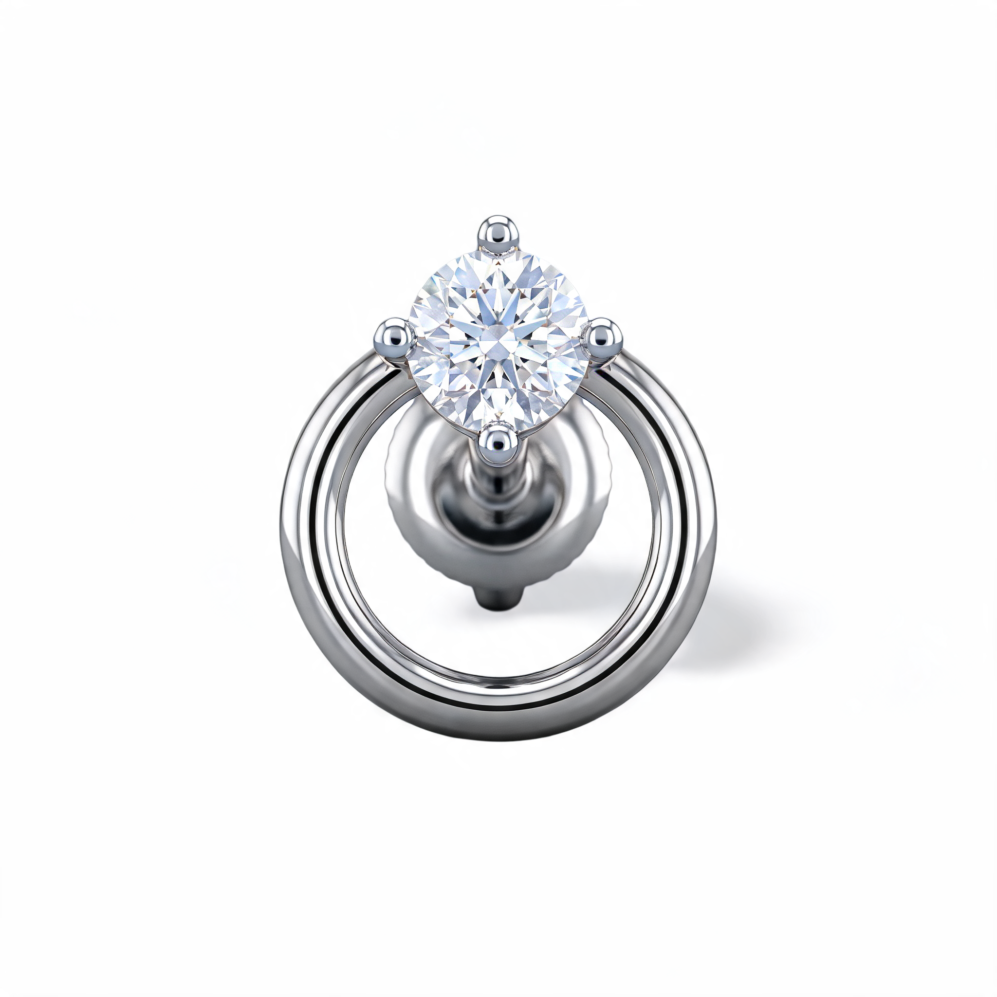 Circle Solitaire Lab Grown Diamond Nosepin