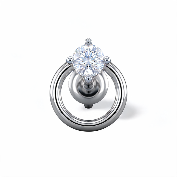 Circle Solitaire Lab Grown Diamond Nosepin
