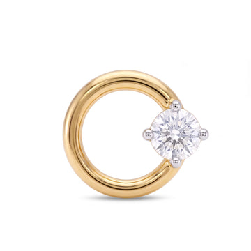 Open Circle Round Solitaire Diamond Nose Pin