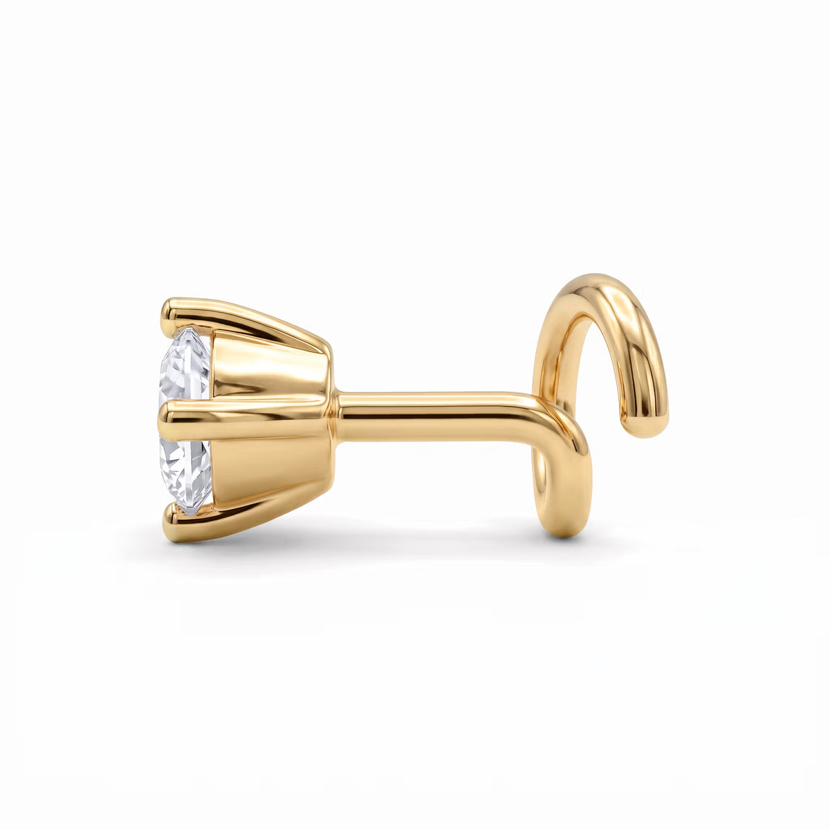 Open Circle Round Solitaire Diamond Nose Pin