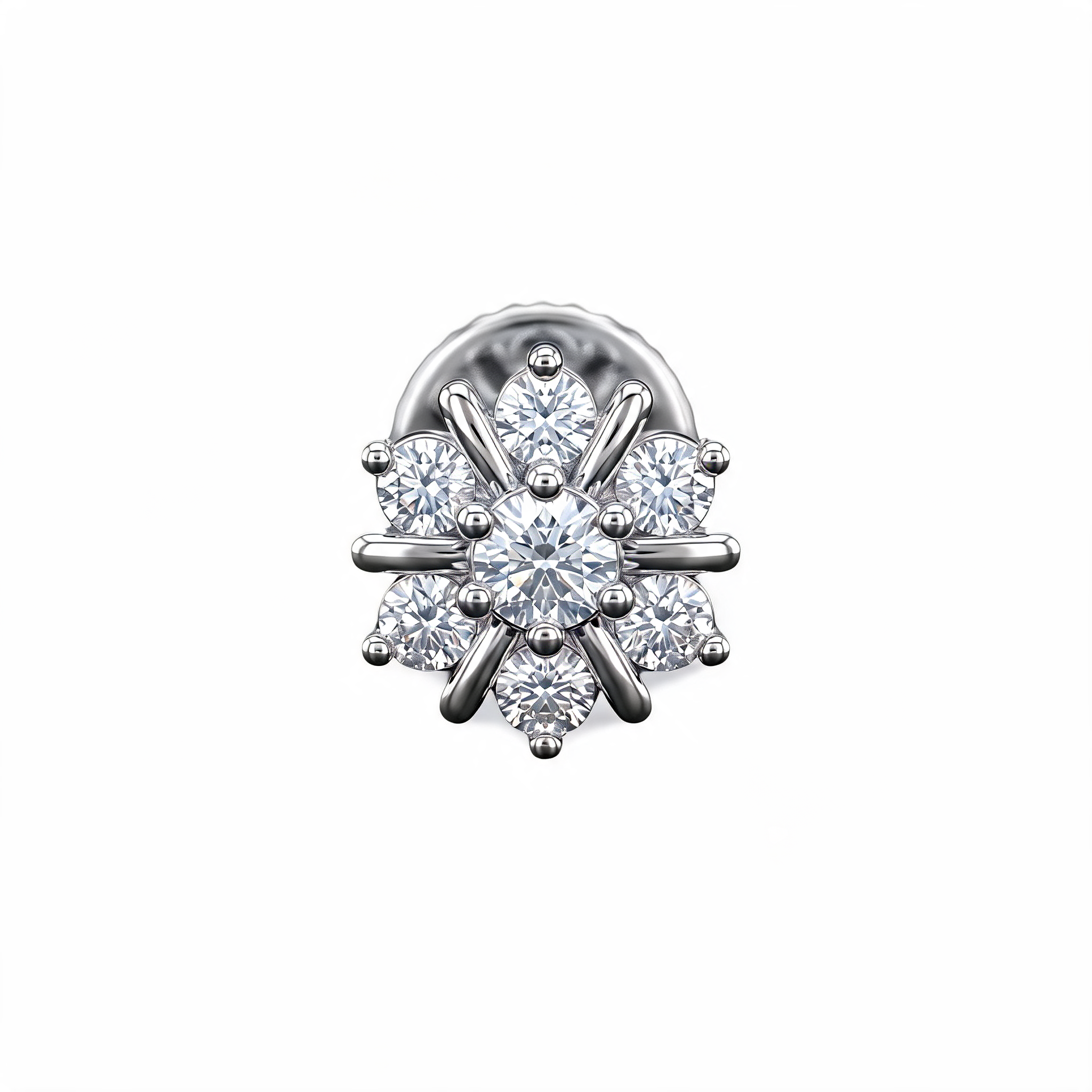 Sunburst Petal Lab Grown Diamond Nosepin
