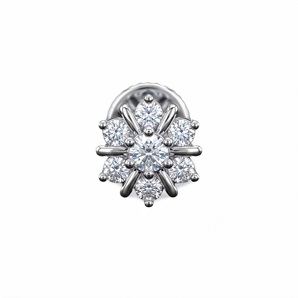 Sunburst Petal Lab Grown Diamond Nosepin