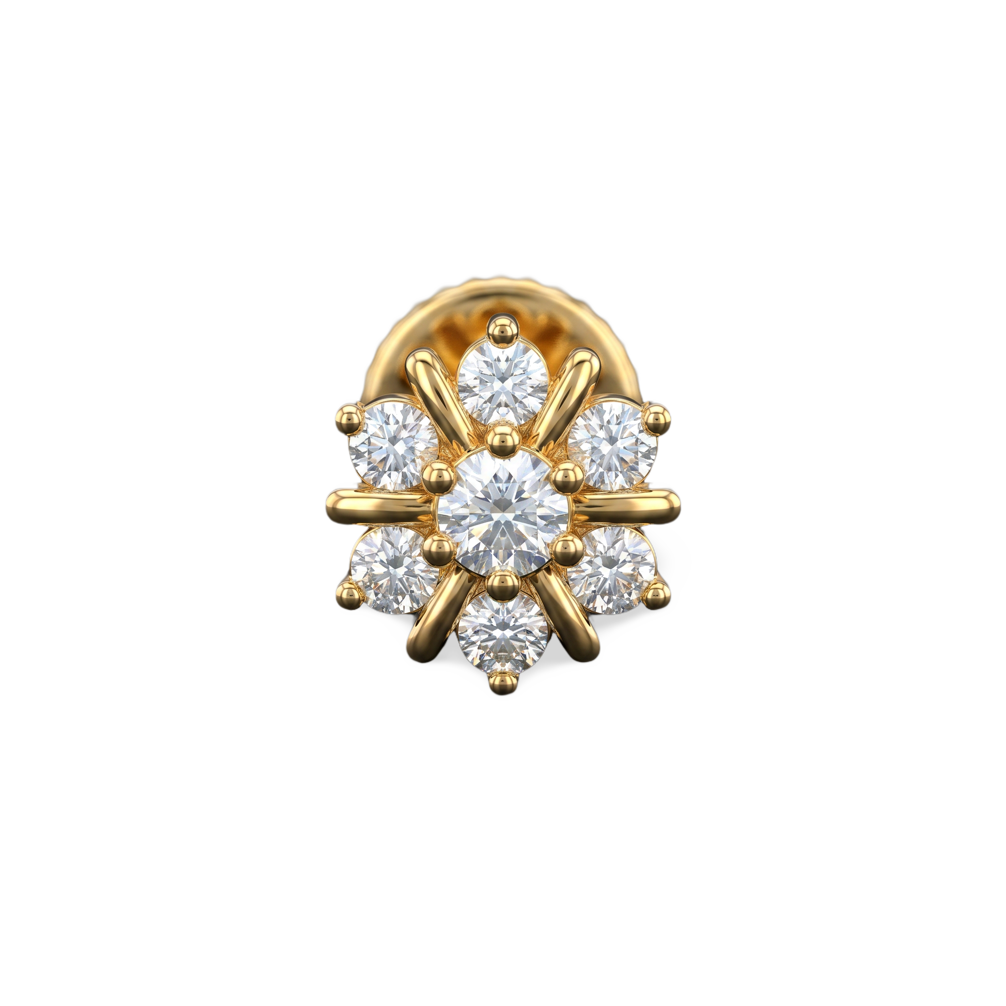 Sunburst Petal Lab Grown Diamond Nosepin